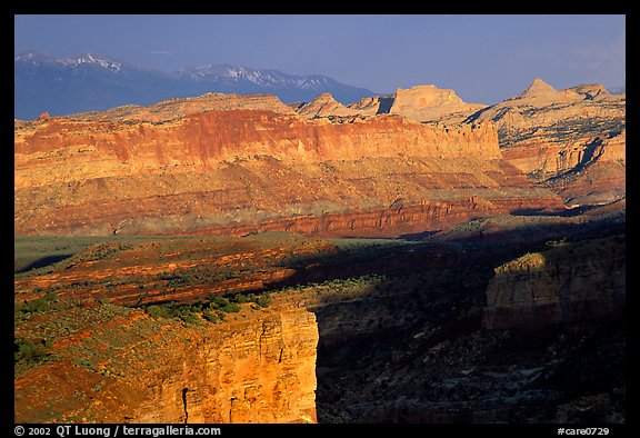 Waterpocket Fold from Sunset Point in storm light at sunset. Capitol Reef National Park (color)