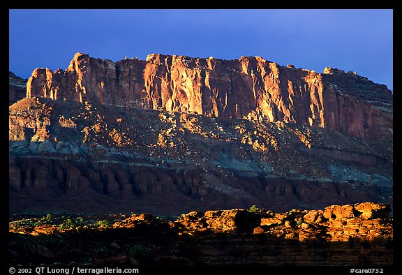 Cliffs from Sunset Point, sunset. Capitol Reef National Park, Utah, USA.