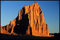 Temple of the Sun, sunrise, Cathedral Valley. Capitol Reef National Park, Utah, USA. (color)