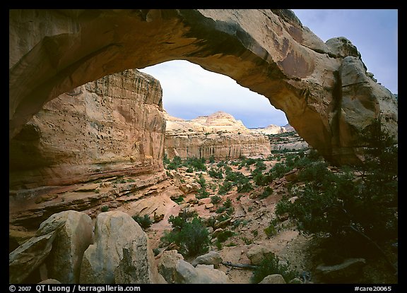 Hickman Bridge, mid-day. Capitol Reef National Park, Utah, USA.