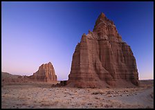 Temples of the Sun and Moon, dawn. Capitol Reef National Park, Utah, USA. (color)