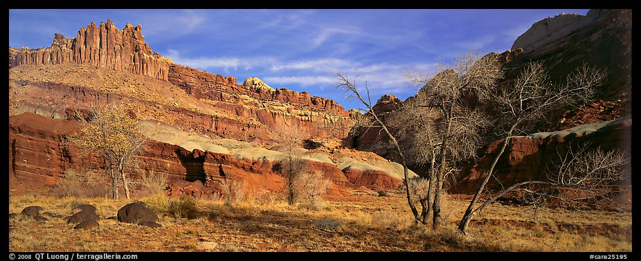 Castle Meadow and Castle, late autumn. Capitol Reef National Park (color)