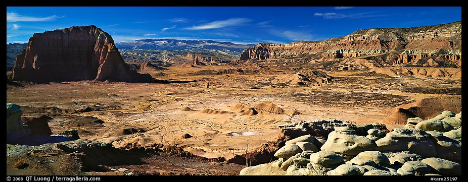 Vast desert landscape, Cathedral Valley. Capitol Reef National Park (color)