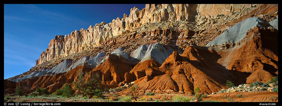 Multi-colored cliffs of Waterpocket Fold. Capitol Reef National Park (color)