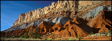 Multi-colored cliffs of Waterpocket Fold. Capitol Reef National Park, Utah, USA.