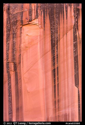 Desert varnish streaks on cliff, Grand Wash. Capitol Reef National Park (color)