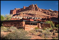 Visitor Center and Castle rock formation. Capitol Reef National Park, Utah, USA.