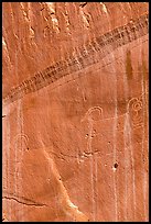 Fremont Petroglyphs of animals. Capitol Reef National Park, Utah, USA. (color)