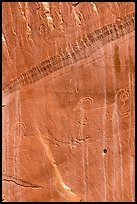 Fremont Petroglyphs of animals. Capitol Reef National Park ( color)