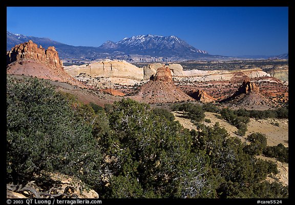 Waterpocket Fold from  Burr trail, afternoon. Capitol Reef National Park (color)