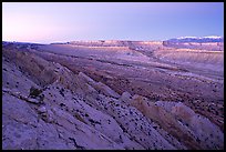 Tilted rock layers, Waterpocket Fold, sunset. Capitol Reef National Park, Utah, USA.