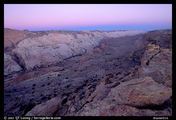 Waterpocket fold from Halls Creek overlook, dawn. Capitol Reef National Park