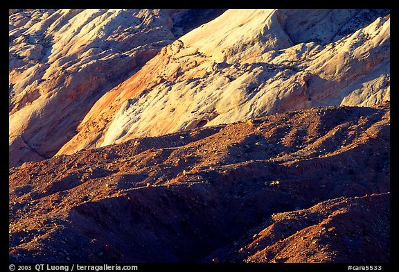 Waterpocket Fold and Red slide, sunrise. Capitol Reef National Park (color)