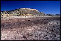 Colorful Bentonite flats and cliffs. Capitol Reef National Park, Utah, USA.