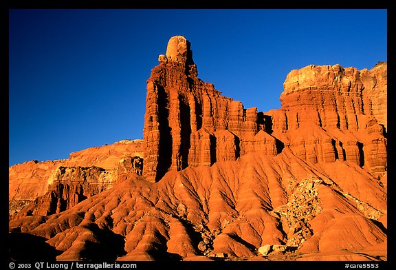 Layered Moenkopi shale and sandstone, Chimney Rock. Capitol Reef National Park (color)