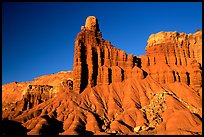 Layered Moenkopi shale and sandstone, Chimney Rock. Capitol Reef National Park, Utah, USA.