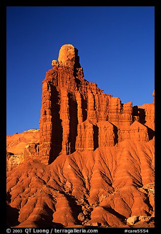 Chimney Rock at sunset. Capitol Reef National Park (color)