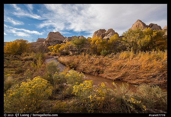 Fremont River Canyon in fall. Capitol Reef National Park (color)