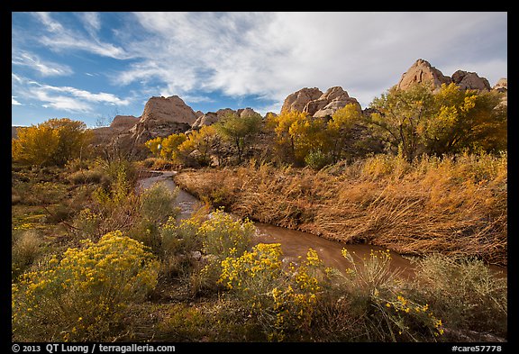 Fremont River Canyon in fall. Capitol Reef National Park, Utah, USA.