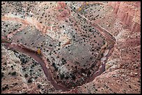 Sulfur Creek Goosenecks. Capitol Reef National Park, Utah, USA. (color)