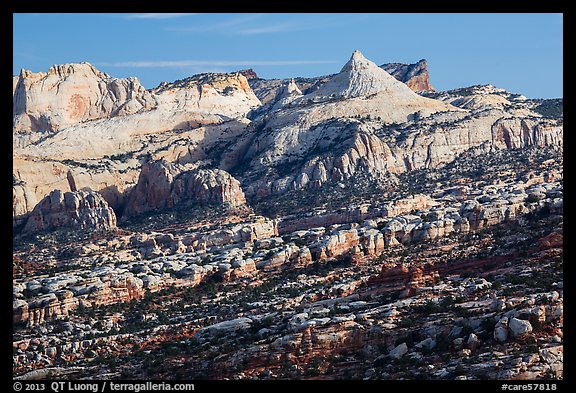 Domes in Navajo Sandstone along monocline. Capitol Reef National Park, Utah, USA.