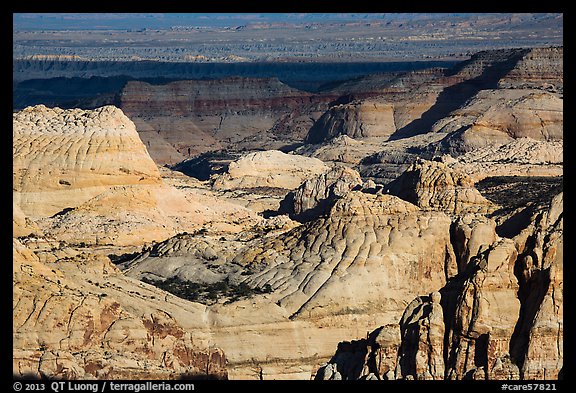 Navajo Sandstone domes across Waterpocket Fold. Capitol Reef National Park (color)