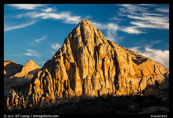 Pectol Pyramid, late afternoon. Capitol Reef National Park (color)