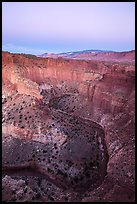 Sulfur Creek Goosenecks and Waterpocket Fold at dawn. Capitol Reef National Park ( color)