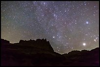 Castle under starry sky at night. Capitol Reef National Park ( color)