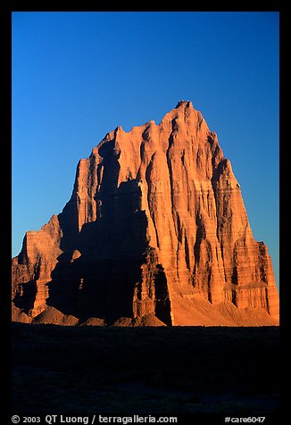 Temple of the Sun, Cathedral Valley, sunrise,. Capitol Reef National Park, Utah, USA.