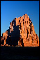 Temple of the Sun, Cathedral Valley, sunrise,. Capitol Reef National Park, Utah, USA. (color)