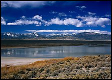 Sagebrush, lake, and Snake Range. Great Basin National Park, Nevada, USA.