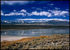 Sagebrush, lake, and Snake Range. Great Basin National Park, Nevada, USA. (color)