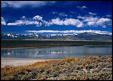 Sagebrush, lake, and Snake Range. Great Basin  National Park ( color)