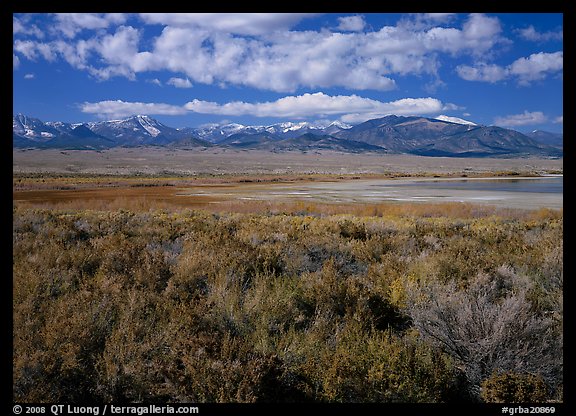 Snake Range raises above Sagebrush plain, seen from the East. Great Basin National Park (color)
