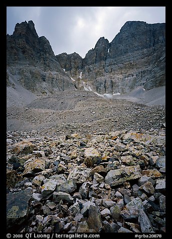 Wheeler Peak Glacier, lowest in latitude in the US. Great Basin National Park (color)