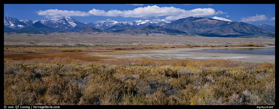 Sagebrush plain and Snake range rising above desert. Great Basin National Park (color)