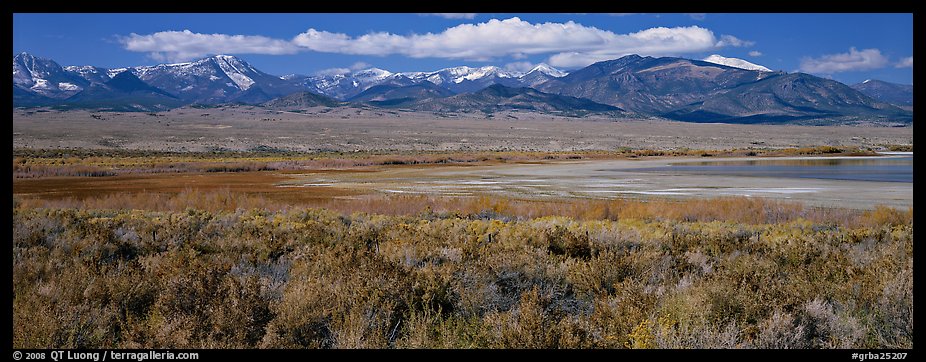 Sagebrush plain and Snake range rising above desert. Great Basin  National Park (color)