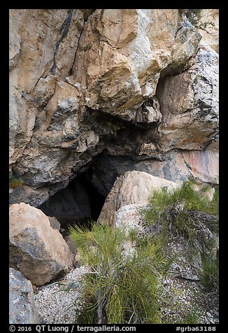 Entrance to Pictograph Cave. Great Basin National Park (color)