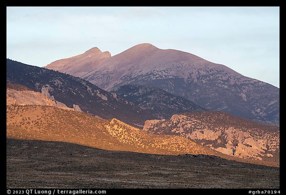 Wheeler Peak and Doso Doyabi, early morning. Great Basin National Park (color)