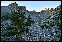 Rock bound cirque of Wheeler Peak, sunrise. Great Basin National Park ( color)