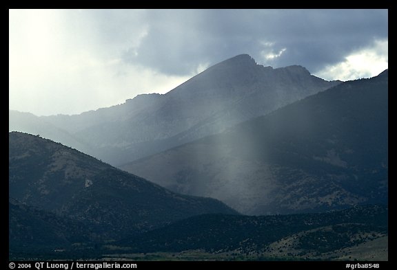 Rays over Snake Range and Wheeler Peak. Great Basin National Park (color)