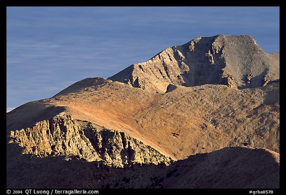 Wheeler Peak seen from the South, morning. Great Basin National Park, Nevada, USA.