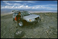 Flat tire on Mt Washington. Great Basin National Park, Nevada, USA.