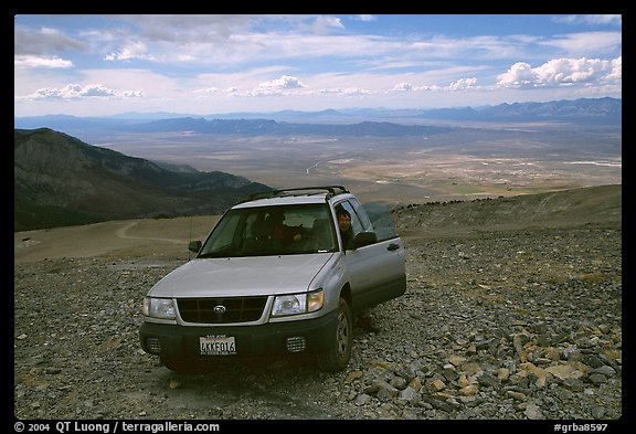 SUV on four wheel drive road on Mt Washington. Great Basin National Park (color)