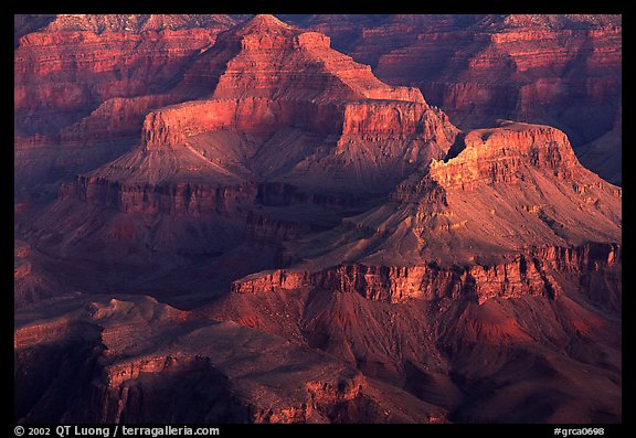 Temples at Dawn from Yvapai Point. Grand Canyon National Park, Arizona, USA.