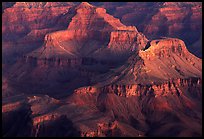 Temples at Dawn from Yvapai Point. Grand Canyon National Park, Arizona, USA. (color)