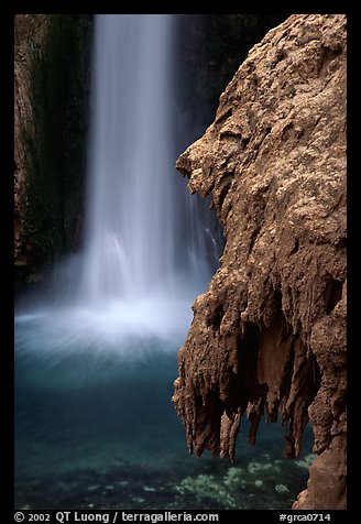 Rock and Mooney Falls, Havasu Canyon. Grand Canyon National Park (color)