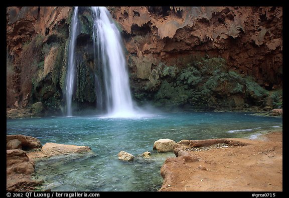 Travertine Terraces, Havasu Falls, Havasu Canyon. Grand Canyon National Park, Arizona, USA.