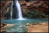 Travertine Terraces, Havasu Falls, Havasu Canyon. Grand Canyon National Park, Arizona, USA. (color)